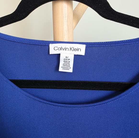 💫2 For $38💫 Bundle Corresponding Items For Deal!!! Calvin Klein Blue Blouse - Picture 3 of 4